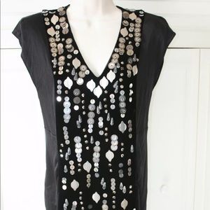 Nanette Lepore Black Velvet Embellished Dress 2